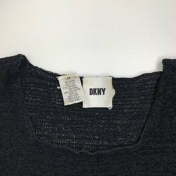 Dkny Black Netted Tank Top Size  M - Picture 2 of 6